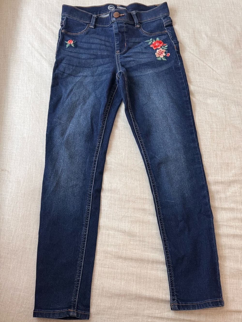 wonder nation Dark Blue Floral Embroidered Skinny Jeans